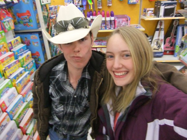 Cassey and Dan in his cowboy hat